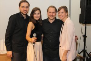 Patrick Fait (Schnitt), Carina Witte (Produktionsleitung), Arno Augustin (Sound-Design) und Julia Schubeius (Regie, Drehbuch) - Christoph Gehl (Kamera) war bei der Premiere nicht anwesend - lieferten mit dem Film "Ein Anderer" ihre Abschlussarbeiten an der Fachhochschule Dortmund ab. (Foto: Björn Othlinghaus)